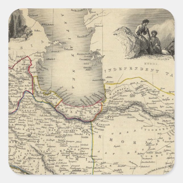 Persia 6 fyrkantigt klistermärke (Framsida)