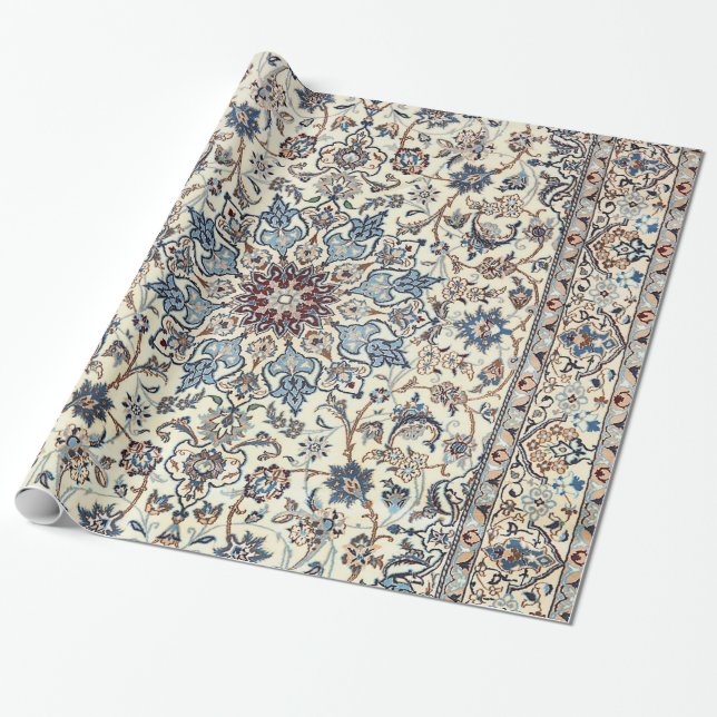 Persia Dusty Blue Grått Grått-accent  Presentpapper (Utrullad)