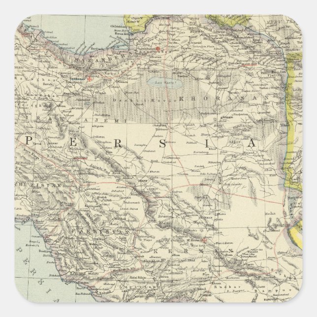 Persia Fyrkantigt Klistermärke (Framsida)