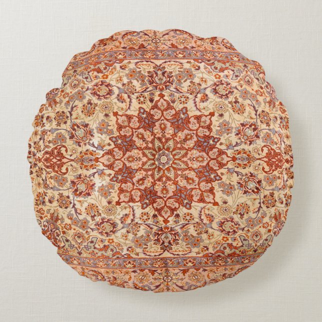 Persia Muted Cream  Tan  Rund Kudde (Framsidan)