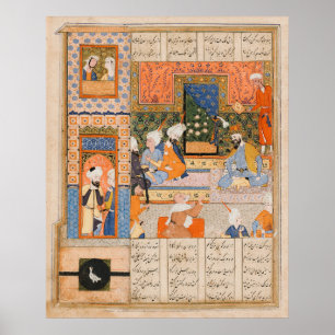 Persian Ancient Literary Art Kung och Peasant Poster