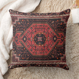 Persian Antique Vintage Red Östra Daccent Matta Kudde