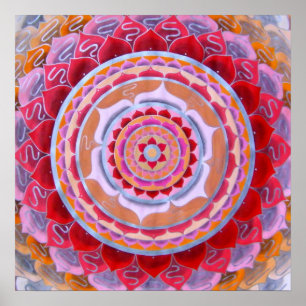 Persian blomsterMandala Poster