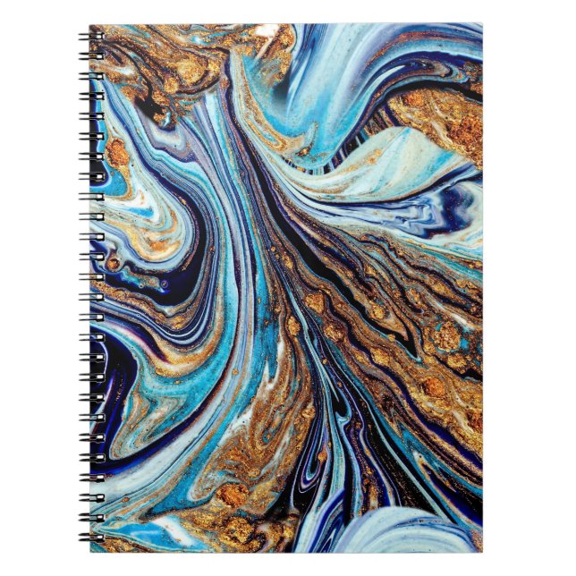 Persian Blue Agate: Oriental Luxurious Struktur Anteckningsbok (Framsidan)