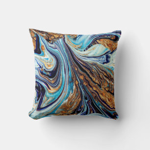 Persian Blue Agate: Oriental Luxurious Struktur Kudde