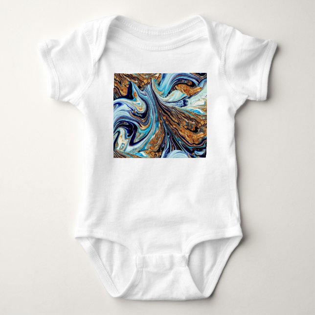 Persian Blue Agate: Oriental Luxurious Struktur T Shirt (Framsida)