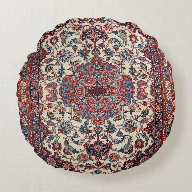 Persian Blue Creme Rund Kudde (Framsidan)