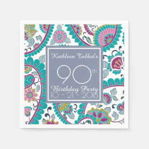 Persian Boteh Paisley 90:e Födelsedagsfest Papper Pappersservett