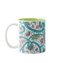 Persian Boteh Paisley Mönster Monogram Mugg