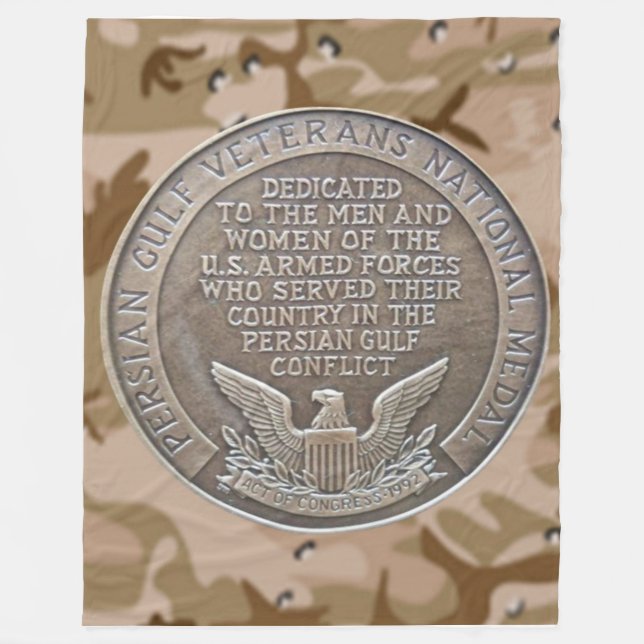 PERSIAN BUKT VETERAN MEDAL Fleece Blanket (Framsidan)