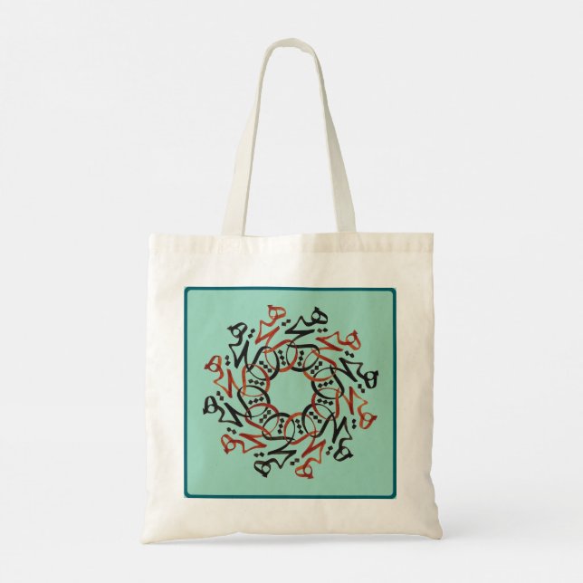 Persian Calligraphy Tote Bag Tygkasse (Baksida)