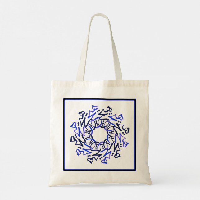 Persian Calligraphy Tote Bag Tygkasse (Baksida)