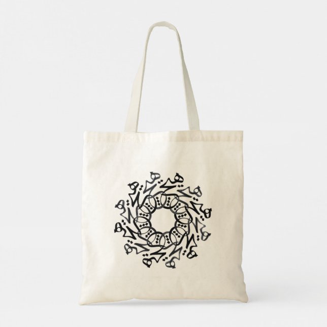 Persian Calligraphy Tote Bag Tygkasse (Baksida)