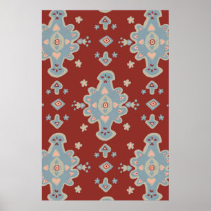 Persian Carpet Print Mönster Art Poster
