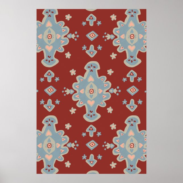 Persian Carpet Print Mönster Art Poster (Framsidan)