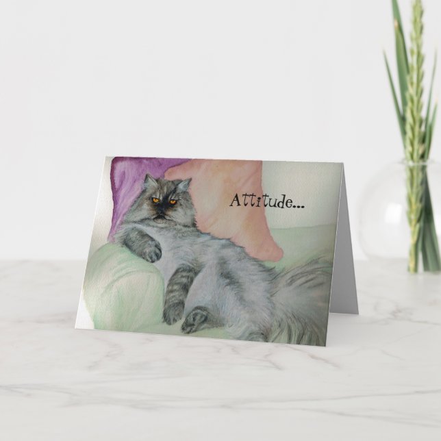 Persian Cat Aat-födelsedagskort Kort (Framsida)