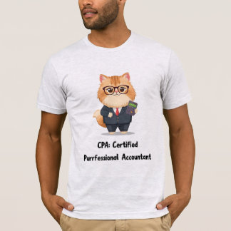 Persian Cat Accountant  — Funny Office Gift T Shirt