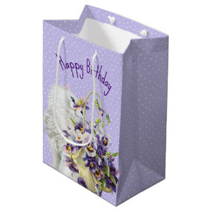 Persian Cat and Pansy Basket