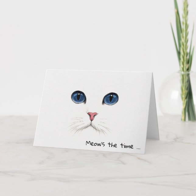 Persian Cat Ansikte Birthday Kort (Framsida)