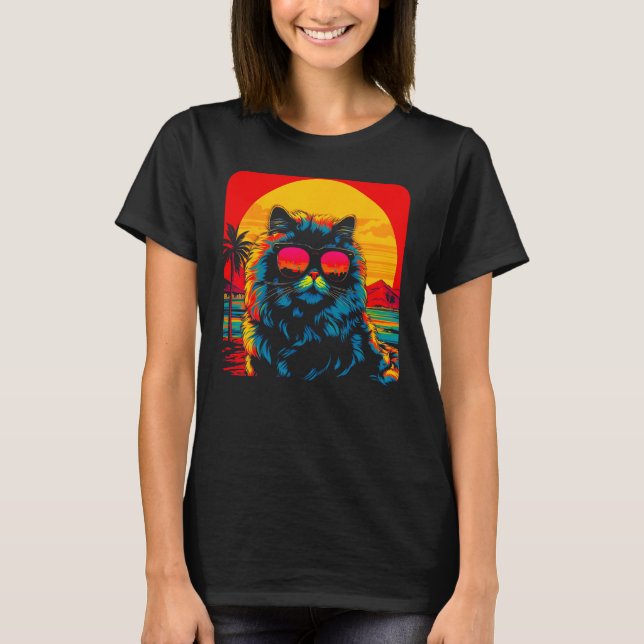 Persian Cat Beach T Shirt (Framsida)