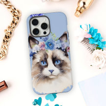 Persian Cat Blue-Blommigt