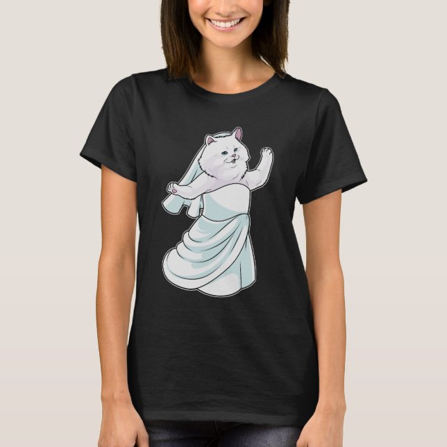 Persian cat Bride Dress Bröllop T Shirt (Framsida)