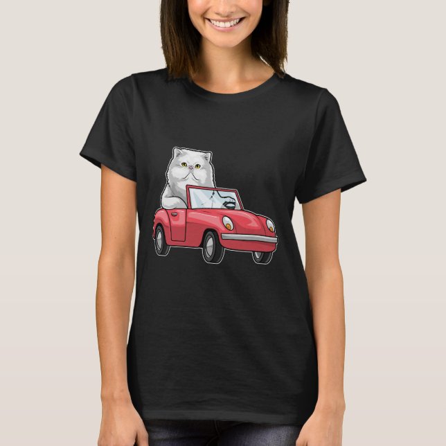 Persian cat Car T Shirt (Framsida)