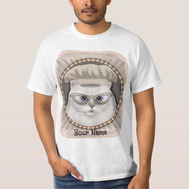 Persian Cat Chef T Shirt (Framsida)