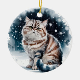 Persian Cat Circle jul Julafton Ornament