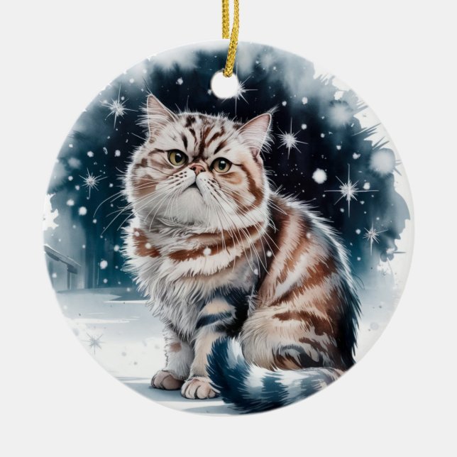 Persian Cat Circle jul Julafton Ornament (Framsidan)