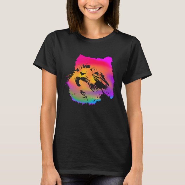 Persian Cat Cute Rainbow Cats Graphic Kitten T Shirt (Framsida)