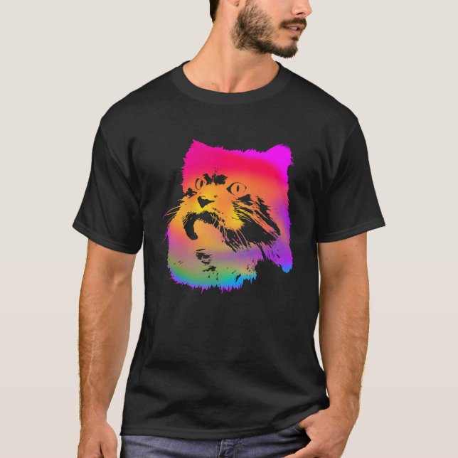 Persian Cat Cute Rainbow Cats Graphic Kitten T Shirt (Framsida)