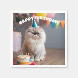 Persian Cat Födelsedagsfest Pappersservett