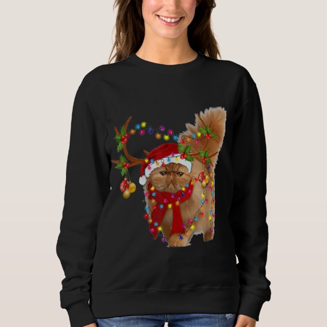 Persian Cat Gorgous Reindeer Julgran Light T Shirt (Framsida)