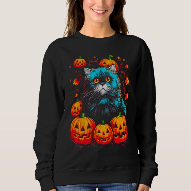 Persian Cat Halloween T Shirt (Framsida)
