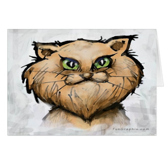 Persian Cat Hälsningskort (Framsidan Horizontal)