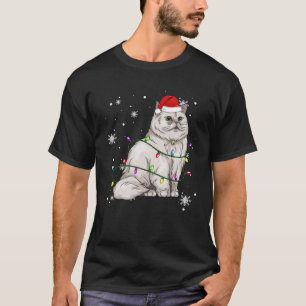 Persian Cat jul Light jul Cat Santa Tomha T Shirt
