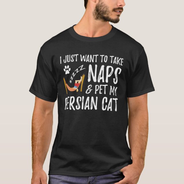 Persian Cat Mamma Nap Cat Idea T Shirt (Framsida)