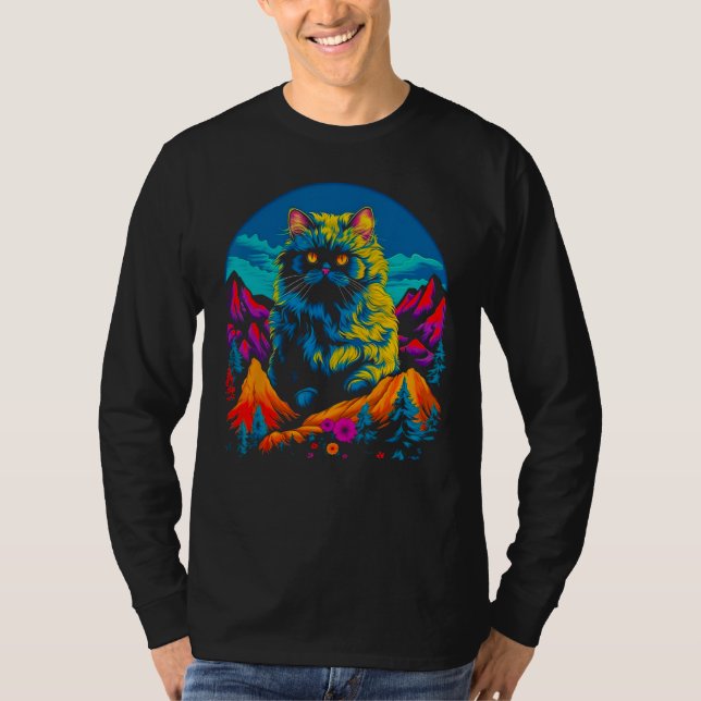 Persian Cat Mountain T Shirt (Framsida)