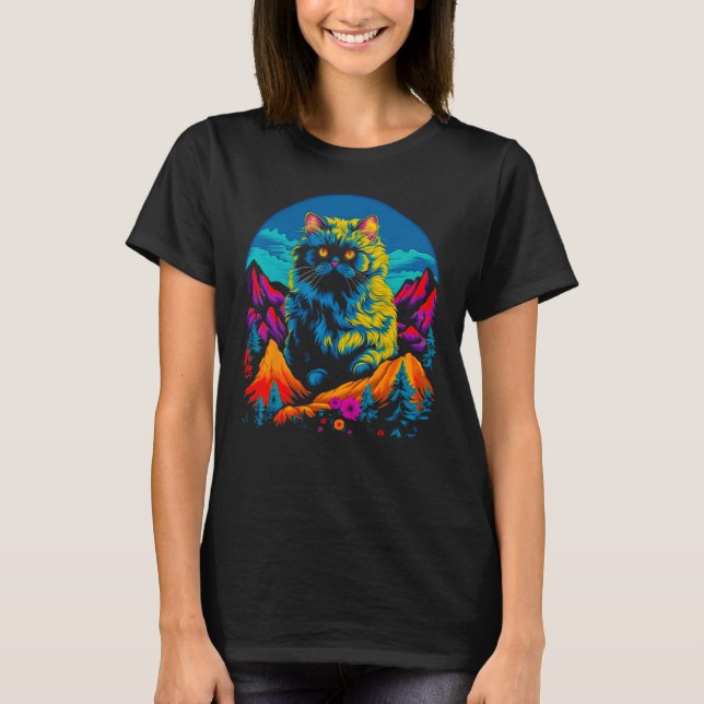 Persian Cat Mountain T Shirt (Framsida)