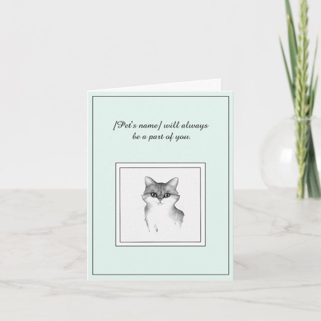 Persian Cat Pet Sympathy Foleting Card Kort (Framsida)