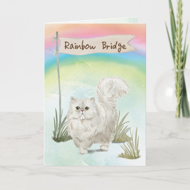 Persian Cat Pet Sympathy over Rainbow Bridge Kort (Framsida)