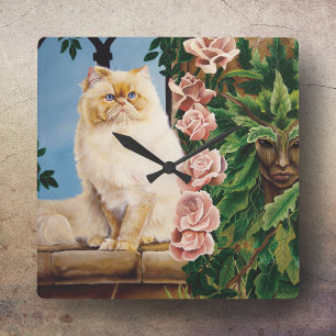Persian Cat Ro Dryad Fyrkantig Klocka