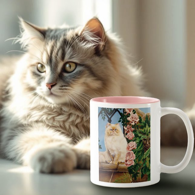 Persian Cat Ro Dryad Två-Tonad Mugg (Skapare uppladdad)