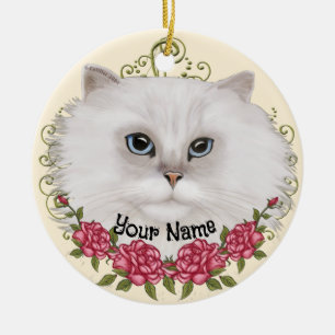 Persian Cat Ro Julgransprydnad Keramik
