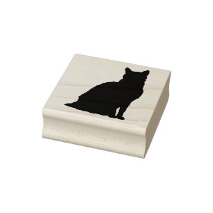 Persian cat silhouette art frimärke stämpel