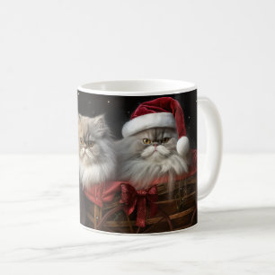 Persian Cat Snowy Sleigh-juldekretet Kaffemugg