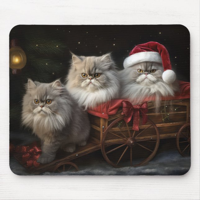Persian Cat Snowy Sleigh-juldekretet Musmatta (Framsidan)