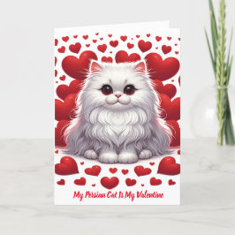 Persian Cat Valentine Purr Helgkort
