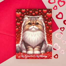 Persian Cat Valentine Purr Helgkort